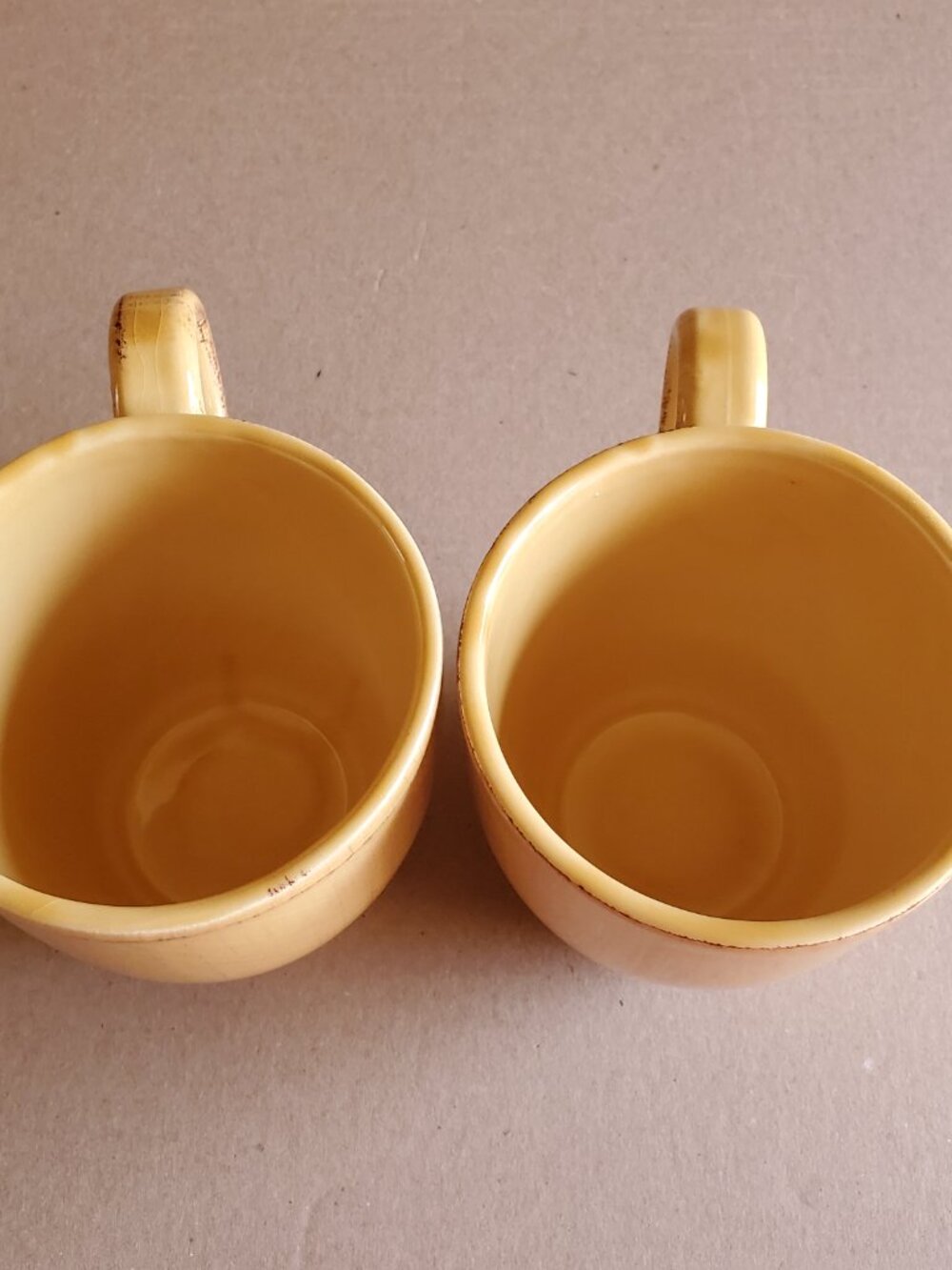 Pier 1 Toscana Gold Mugs Handpainted Earthenware Cups Italy Set of 2 Large - Picture 5 of 11